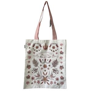 Victoria Eggs Platinum Jubilee Queen Elizabeth 2022 Pink White Cotton Tote Bag